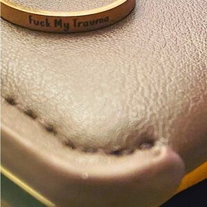 Gold Dainty Engraved Ring | Size 8 | “F***k My Trauma” | Statement Jewelry